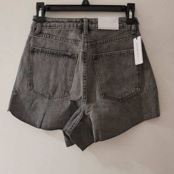Anthropologie WeWoreWhat The Boyfriend Shorts Rigid‎ Demin Washed Grey Size 25 - Picture 6 of 11